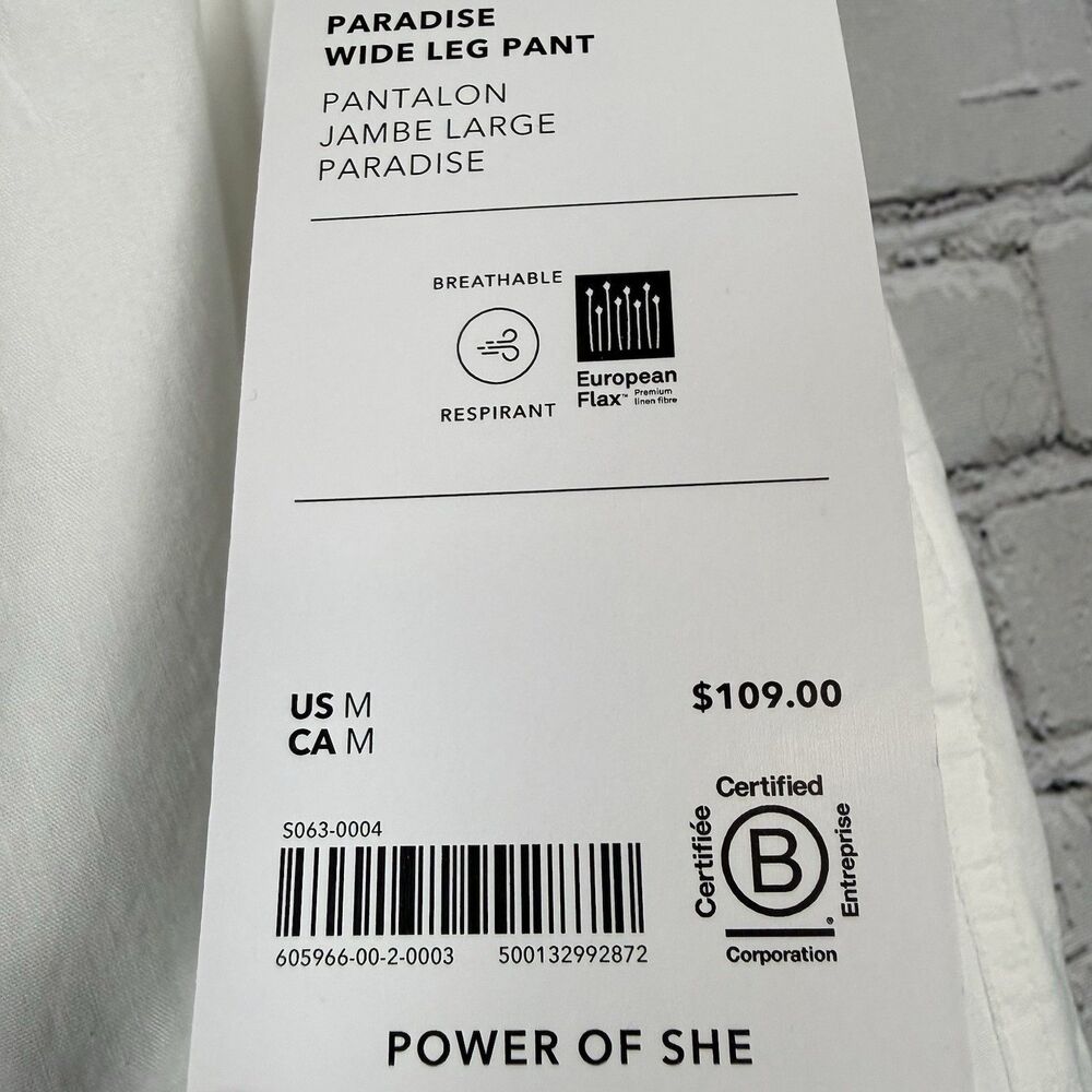 Athleta Paradise Wide Leg Pant White Linen Blend - Picture 11 of 15